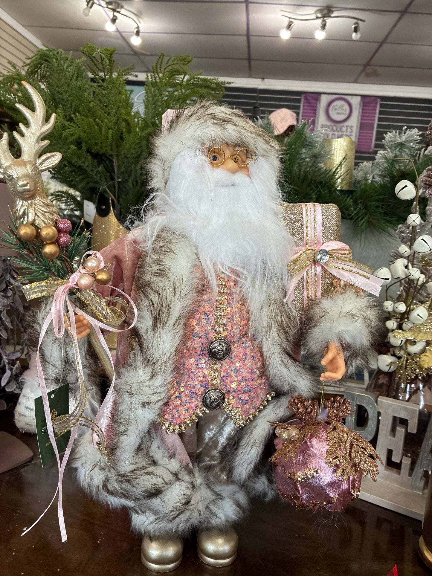 Pink Sparkling Santa