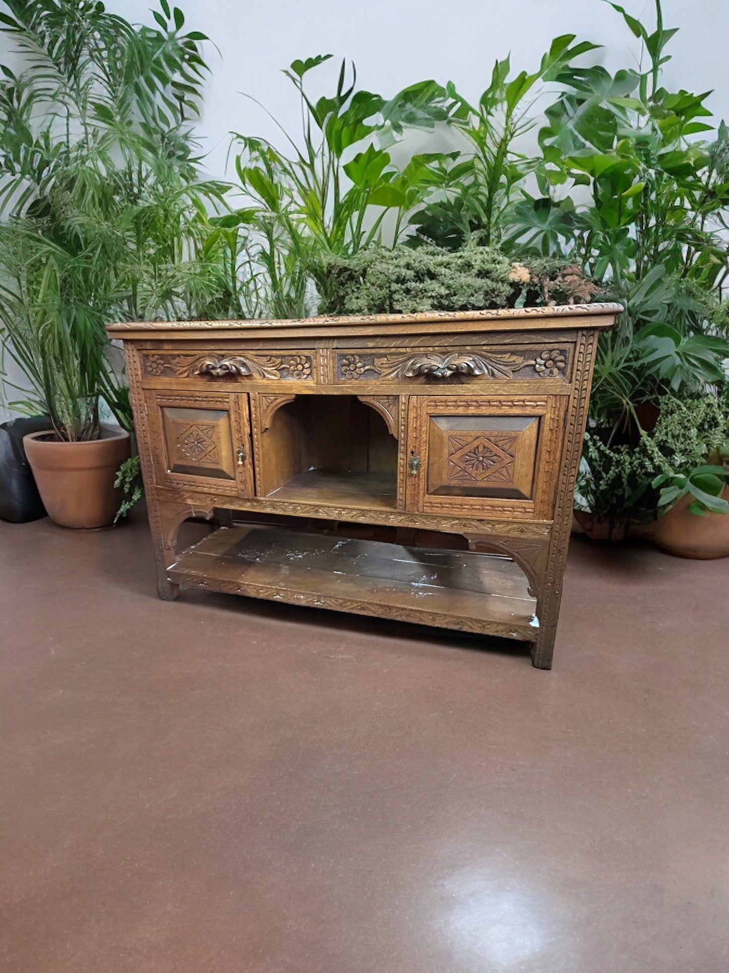 Multi use Oak Antique hutch