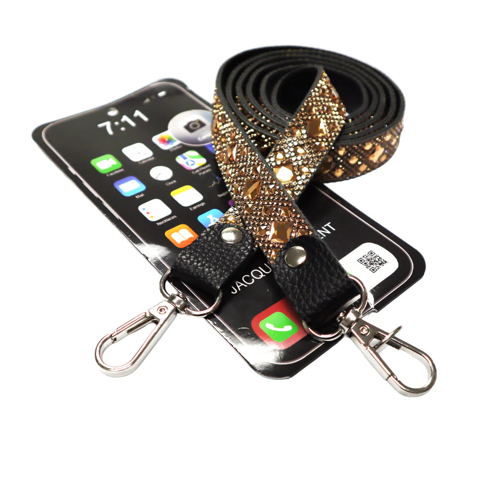PHONE LONG LANYARD CROSSBODY GOLD