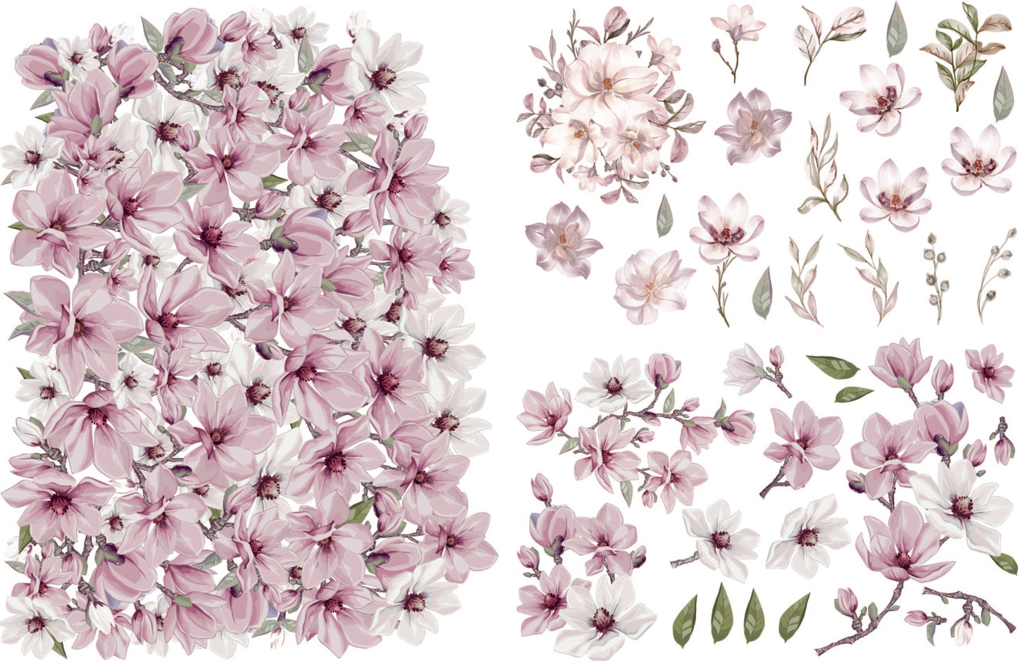 BellBelles and Whistles Large Transfer - Magnificent Magnolia