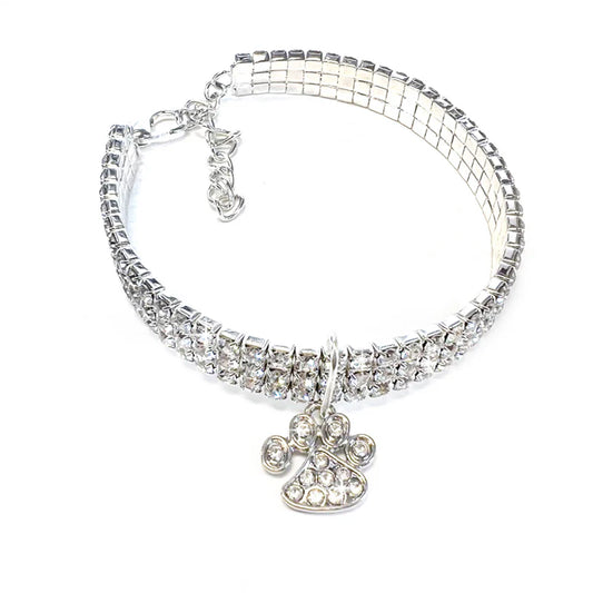 DIAMONDS IN THE RUFF DOG NECKLACE PAW