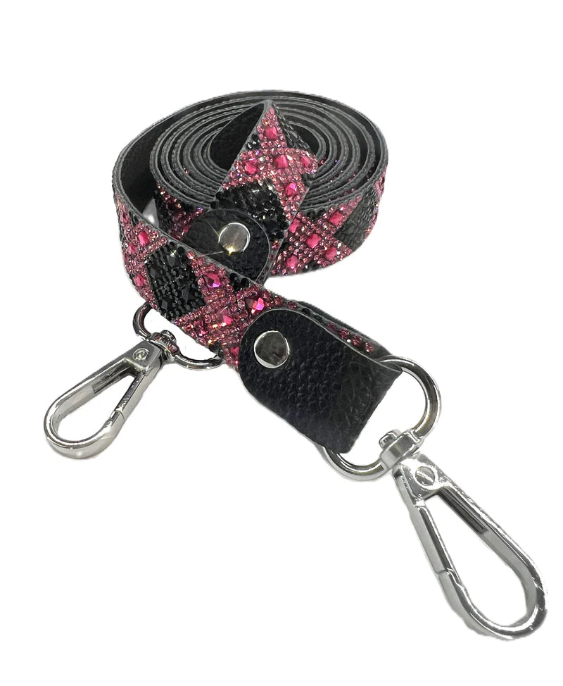 REBEL ROSE COLLECTION PHONE LONG LANYARD PINK BLACK