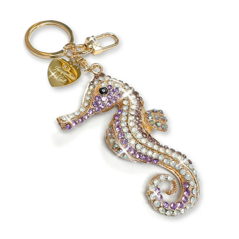 PURSE CHARM SEAHORSE GOLD PURPLE