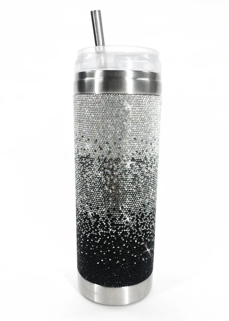 BELIEVE BLACK OMBRE DIAMOND CRYSTAL TUMBLER