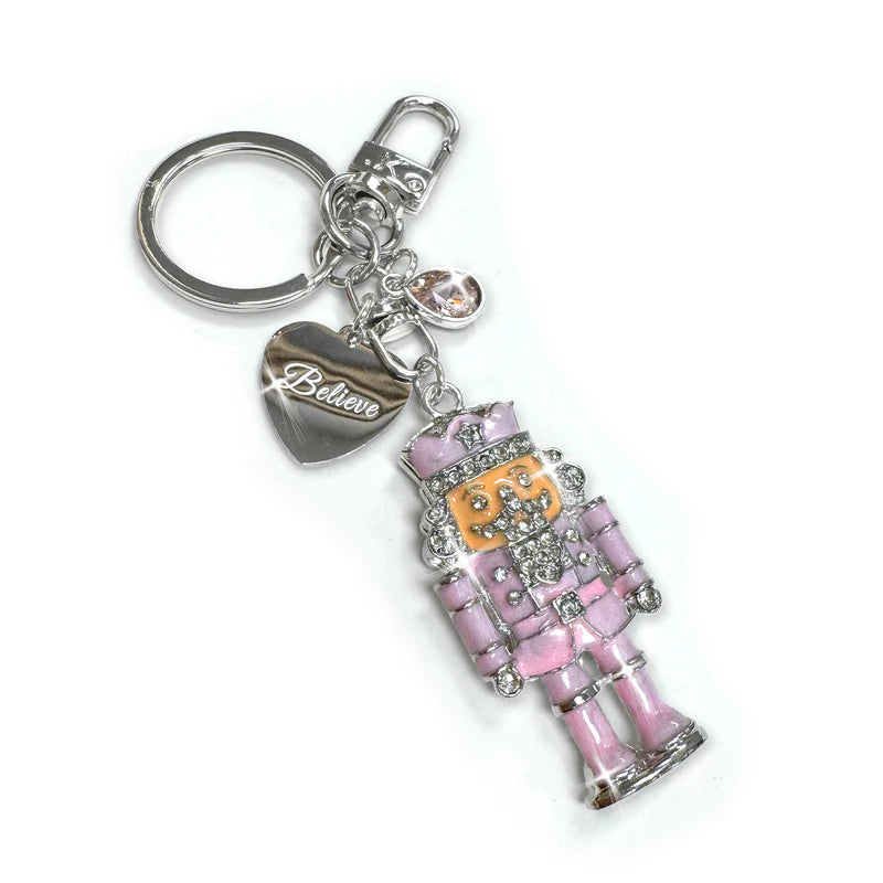 PURSE CHARM NUTCRACKER SILVER PINK