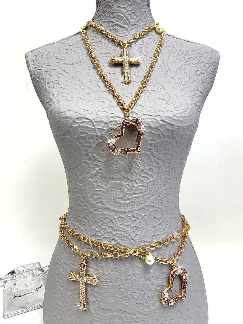 3 IN 1 BELT/NECKLACE CROSS MY HEART