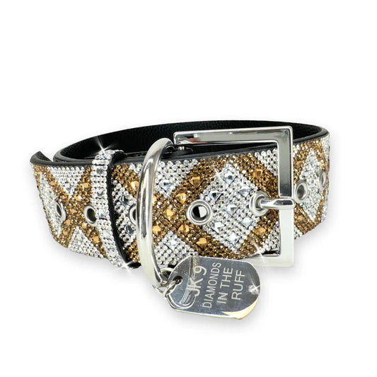 MARINERS CROSS COLLECTION SILVER GOLD DOG COLLAR LARGE