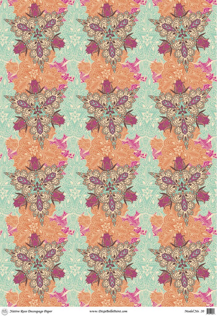Native Rose Premium Rice Decoupage Paper A1 - Belles And Whistles