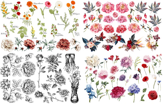 Vintage Floral Transfer - Belles And Whistles