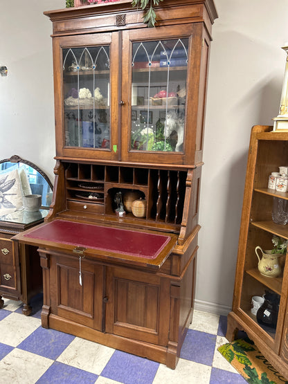 Eastlake Walnut Secretary Bookcase