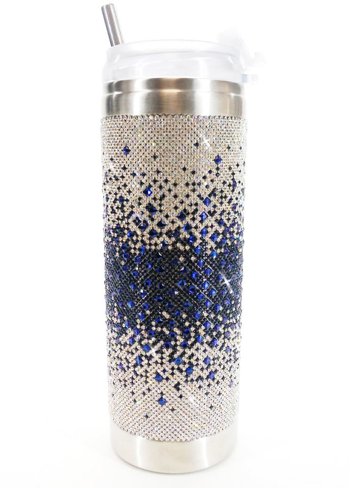 jacqueline kent crystal tumbler- White and Blue