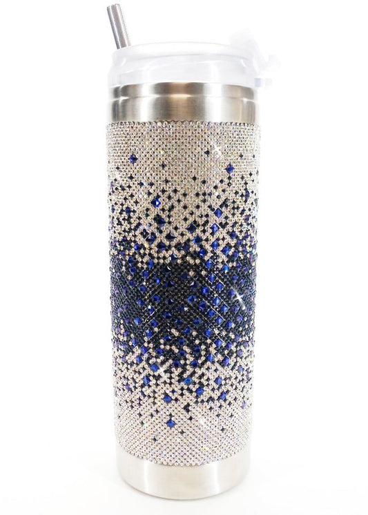 jacqueline kent crystal tumbler- White and Blue