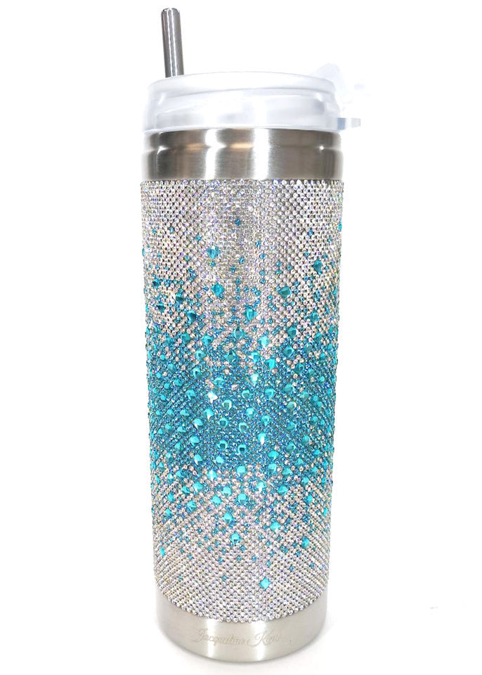 jacqueline kent Crystal Tumbler - Silver and Turquoise Ombré