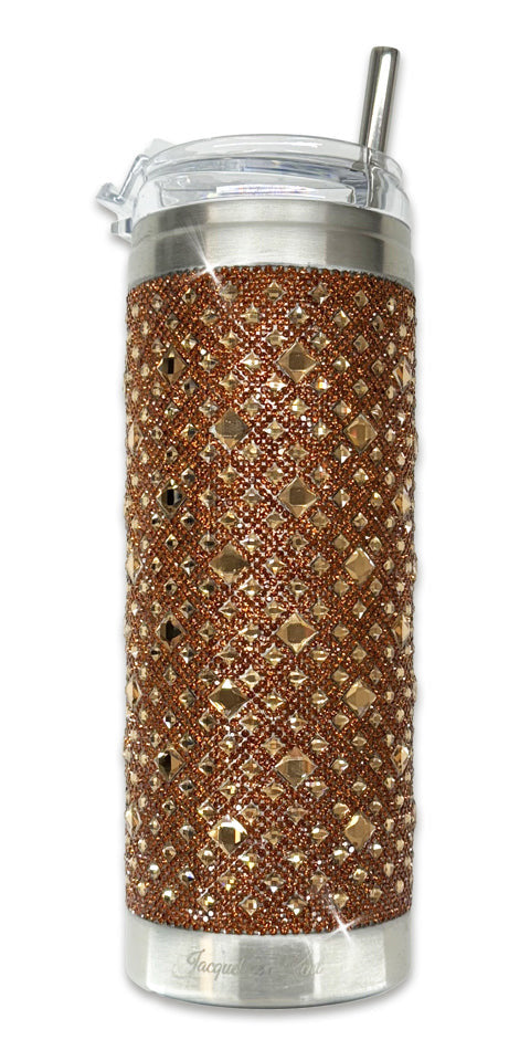 jacqueline kent Crystal Tumblers - Brown and Gold