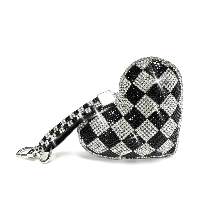 CHECK HEART PURSE CHARM