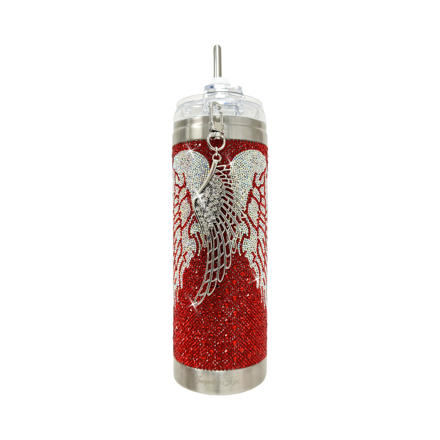 Jacqueline Kent Crystal Tumblers- Red Angel Wings