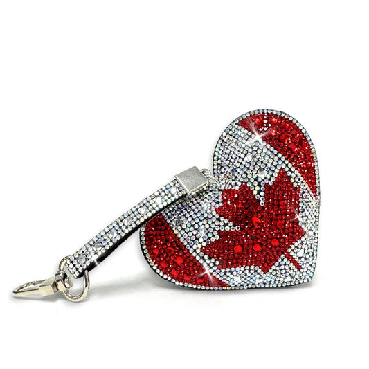 HEART PURSE CHARM CANADIAN FLAG