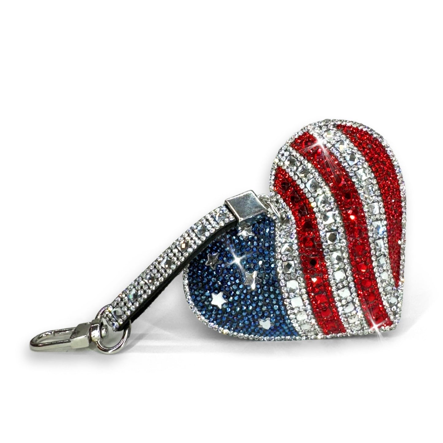 Red, White, and Blue Heart Charm