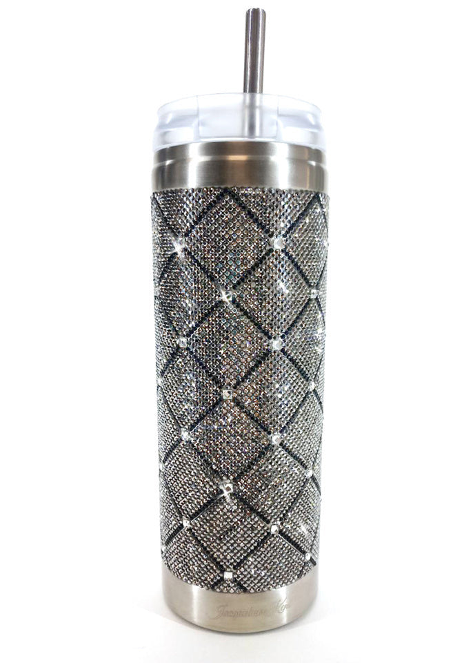 jacqueline kent Crystal Tumbler - Black and Silver Diamond