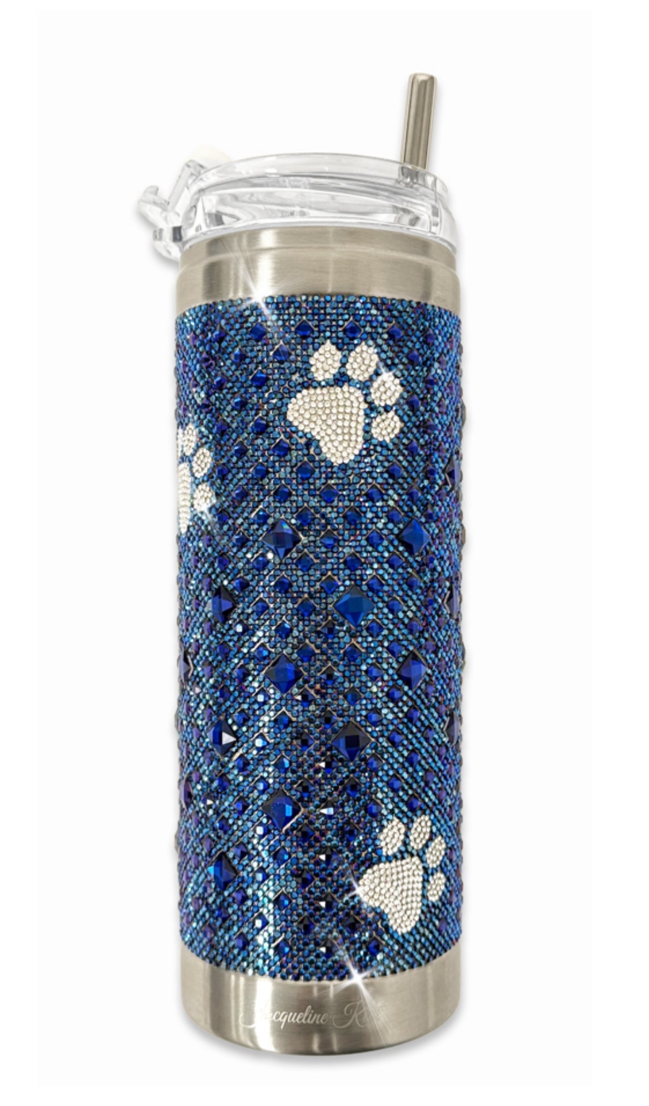 jacqueline kent Crystal Tumbler - Blue with Paws 🐾