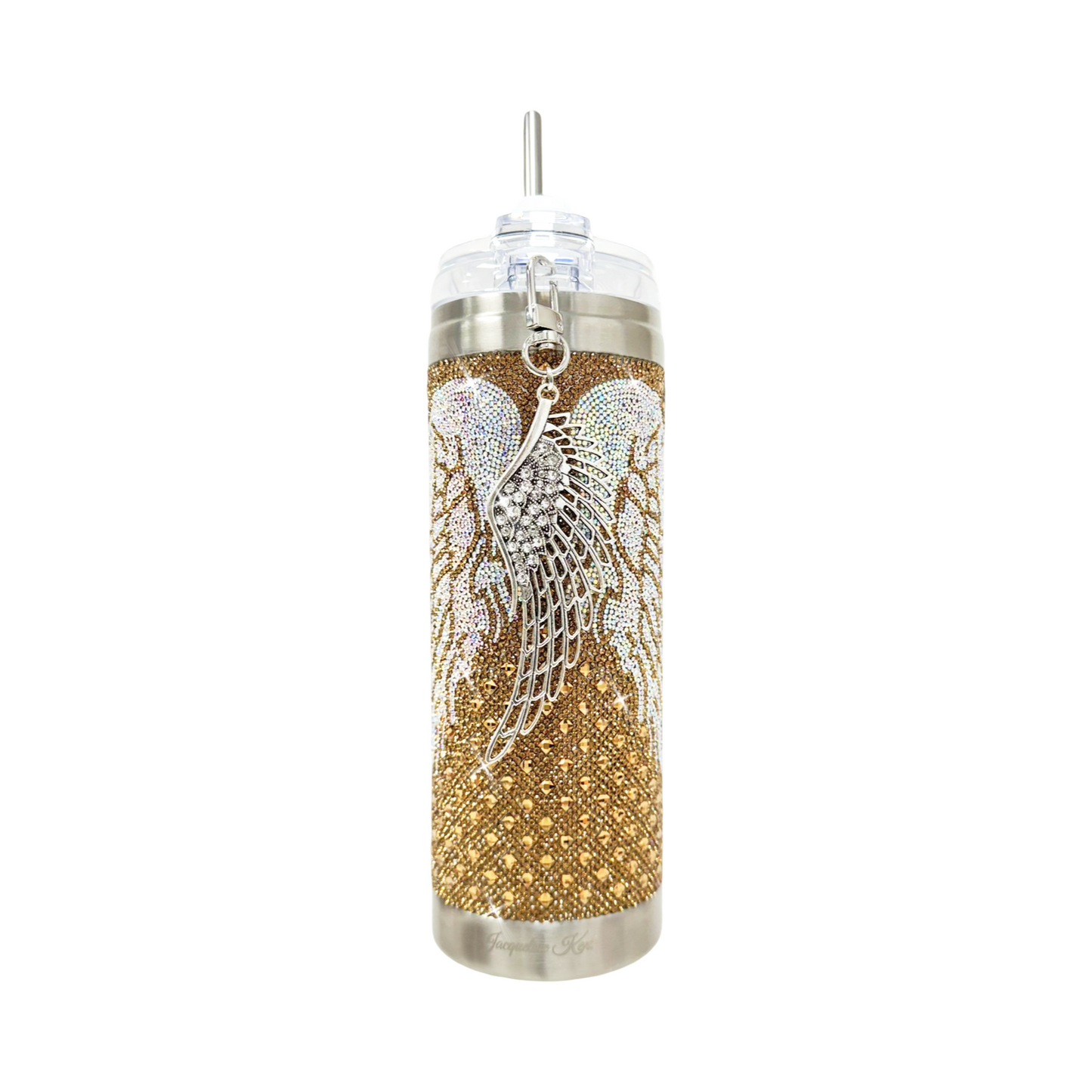 jacqueline kent crystal tumbler- silver on Gold