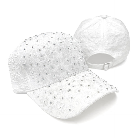 Crystal Baseball Cap - White