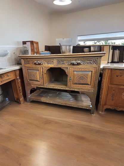 Multi use Oak Antique hutch