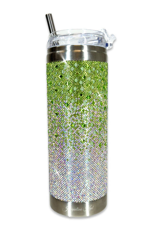 jacqueline kent crystal tumbler- Green and Silver Ombre