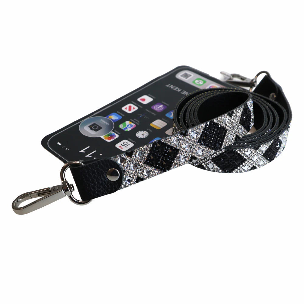 STARRY NIGHT PHONE LONG LANYARD SILVER BLACK