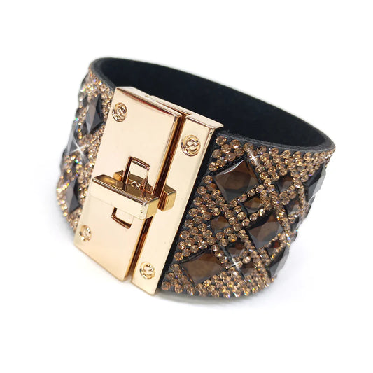 CHOCOLATE DIAMOND CRYSTAL CUFF BROWN
