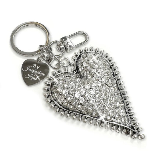 PURSE CHARM PAVE SILVER HEART