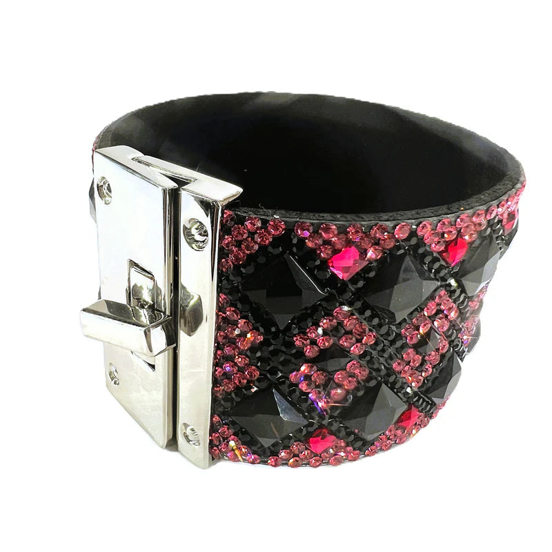 REBEL ROSE COLLECTION CUFF PINK BLACK