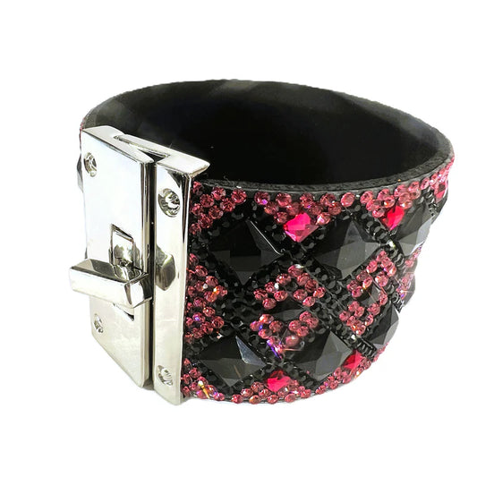 REBEL ROSE COLLECTION CUFF PINK BLACK