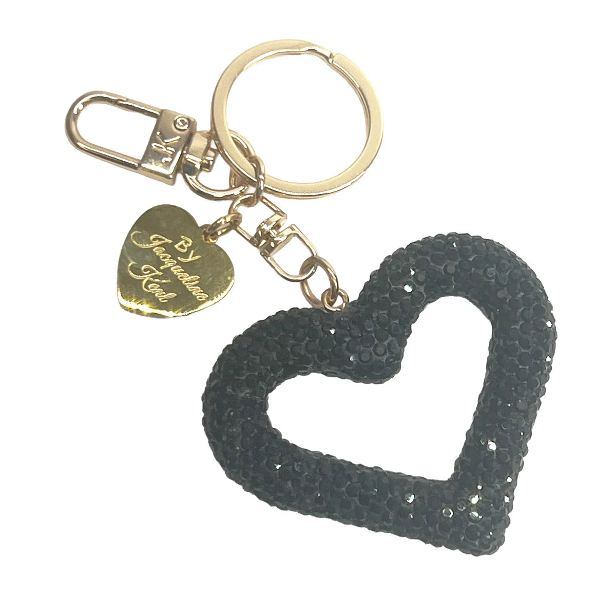 PURSE CHARM BLACK DIAMOND HEART