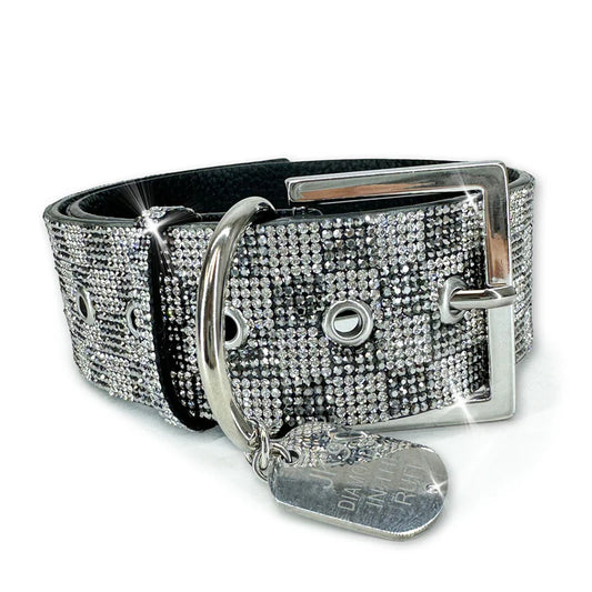 DIAMONDS IN THE RUFF DOG COLLAR CHECKMATE LIGHT LARGE