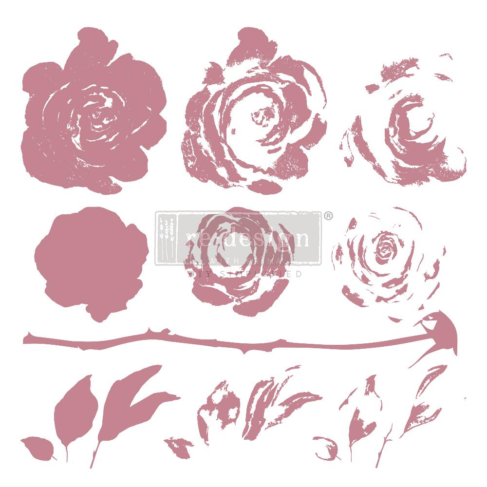 Redesign Decor Clear-Cling Stamps - Mystic Rose