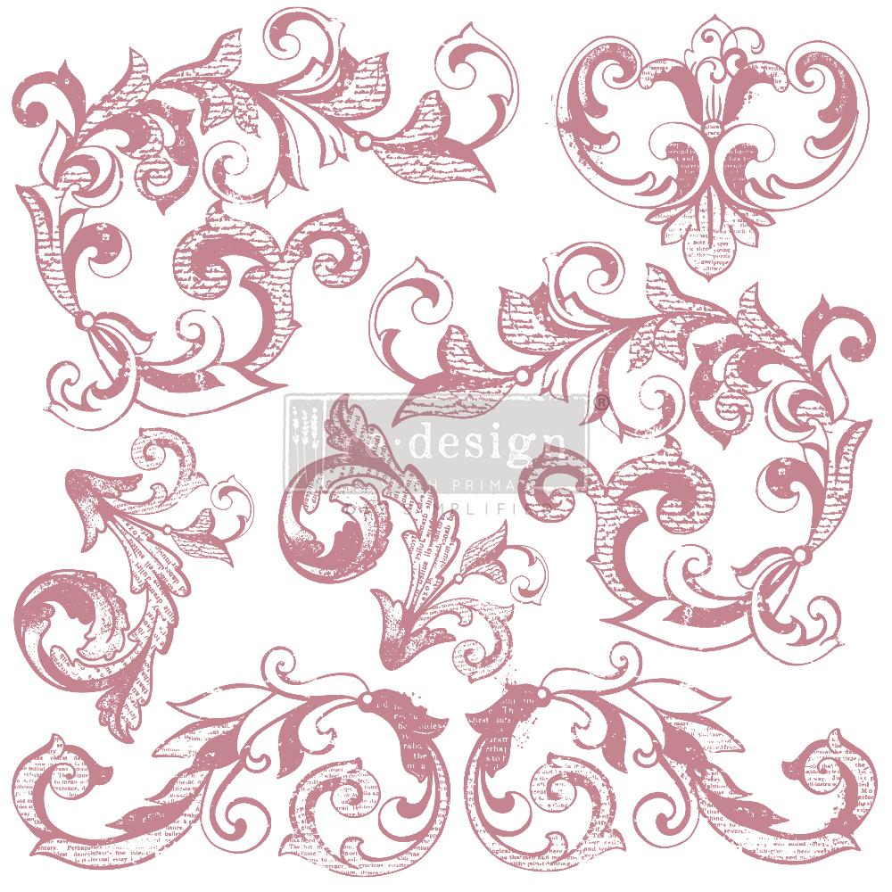 Redesign Decor Clear-Cling Stamps - Elegant Scrolls