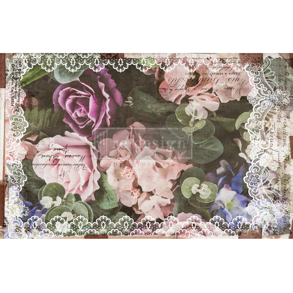Tissue Paper - Dark Lace Floral