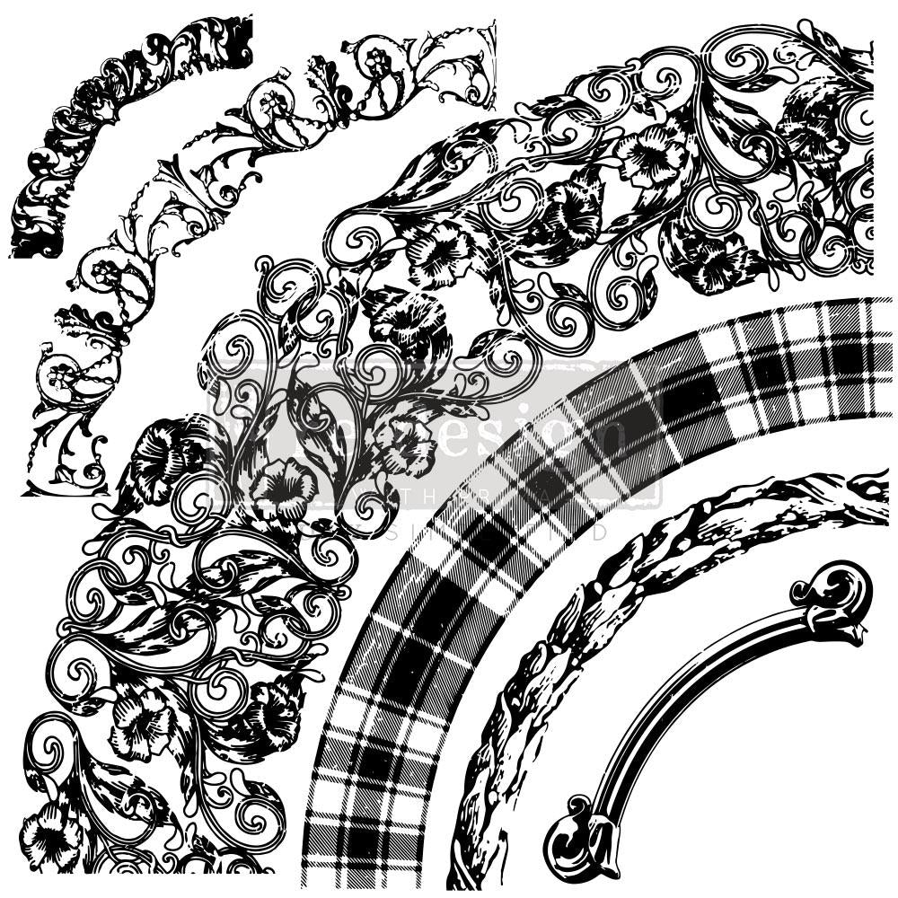 Redesign Decor Clear-Cling Stamps - Curved Accents