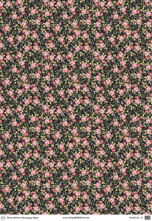 Peony Pattern Premium Rice Decoupage Paper A1 - Belles And Whistles